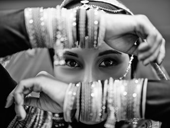 Portrait of a beautiful woman in traditional indian sari