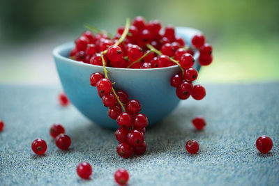 Close-up of cherries in bowl