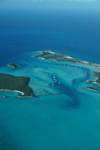 Aerial view of blue sea against sky