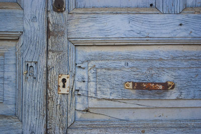 Full frame shot of old weathered door