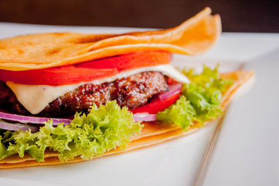 Close-up of salad in plate