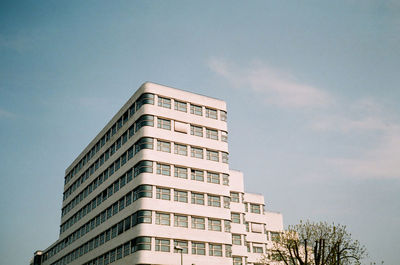 Low angle view of modern building against sky