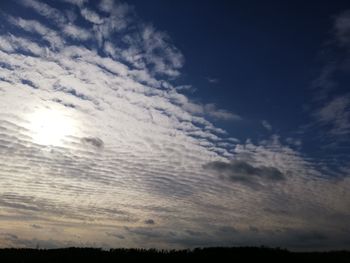 Low angle view of cloudy sky during sunset