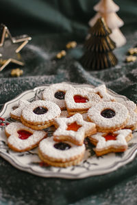 Close-up of cookies on table