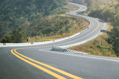 High angle view of car on road