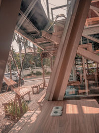 View of trees on hardwood floor
