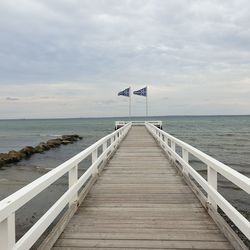 Pier over sea against sky