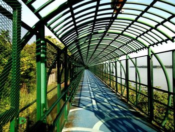 View of empty footbridge