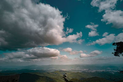 Scenic view of landscape against cloudy sky