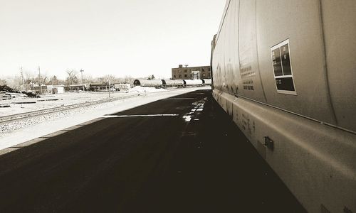 Empty road in city