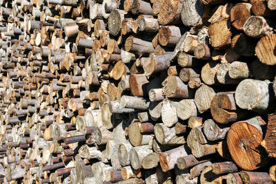 Full frame shot of logs