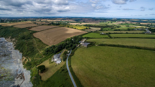 High angle view of dramatic landscape