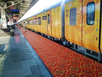 Train at railroad station platform