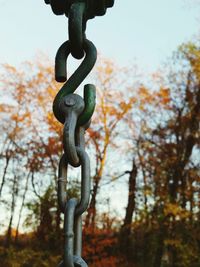 Close-up of rusty chain