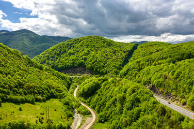 High angle view of landscape against sky