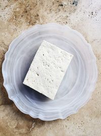 High angle view of sand on beach