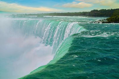 Scenic view of waterfall