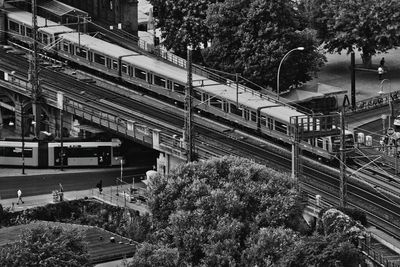 Train on railroad tracks