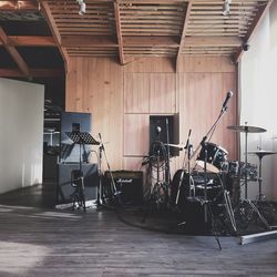 Drum kit in studio