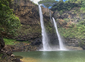 Scenic view of waterfall