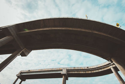 Low angle view of bridge against sky