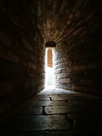 Sunlight streaming through window in old building