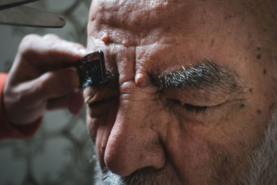 Close-up portrait of man