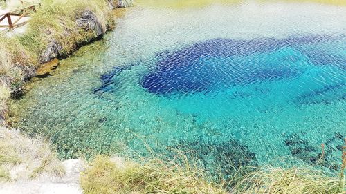 High angle view of swimming pool