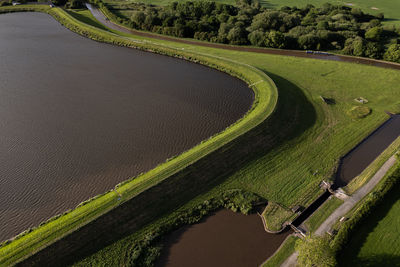 High angle view of road