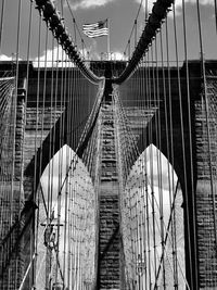 Low angle view of suspension bridge