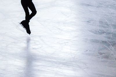 Low section of person on ice skating