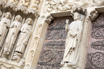 Low angle view of statue in city