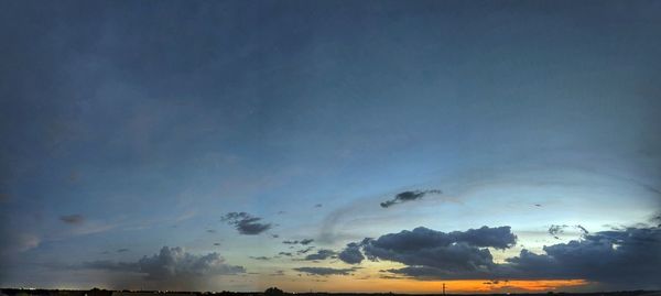 Low angle view of dramatic sky during sunset