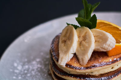 Close-up of dessert in plate on table