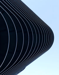 Low angle view of modern building against clear sky