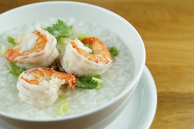 Close-up of food in bowl on table