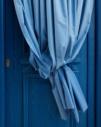 Full frame shot of blue wooden door
