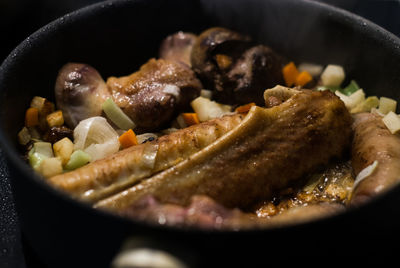 Close-up of meat in plate