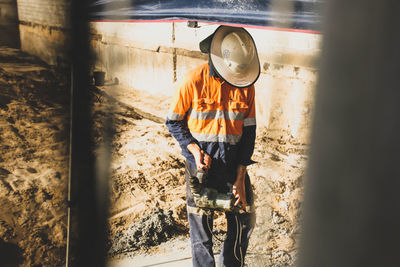 Man working at construction site