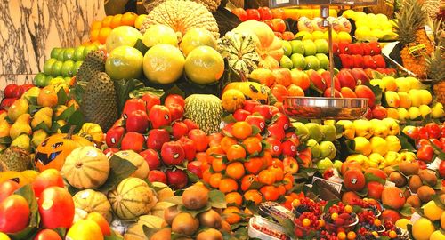 Various fruits for sale at market stall