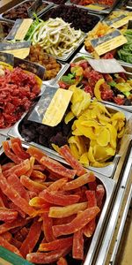 High angle view of chopped vegetables in kitchen