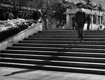 People walking on stairs