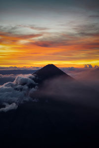 Scenic view of dramatic sky during sunset