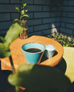 Close-up of tea served on table