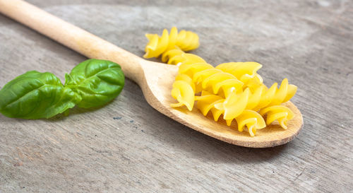 Close-up of food on wooden table
