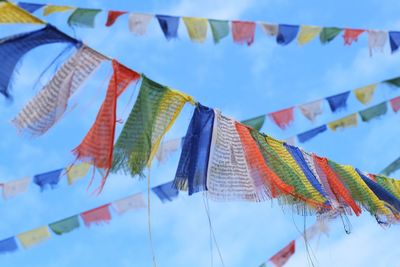 Low angle view of colorful lanterns