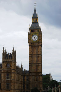 Low angle view of big ben against sky