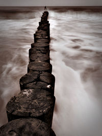 Rock formation on sea shore