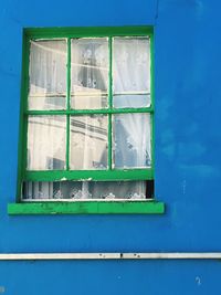 Close-up of blue window