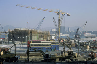 Cranes at harbor